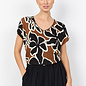 Knitted Tshirt Toffee Combi Leaves
