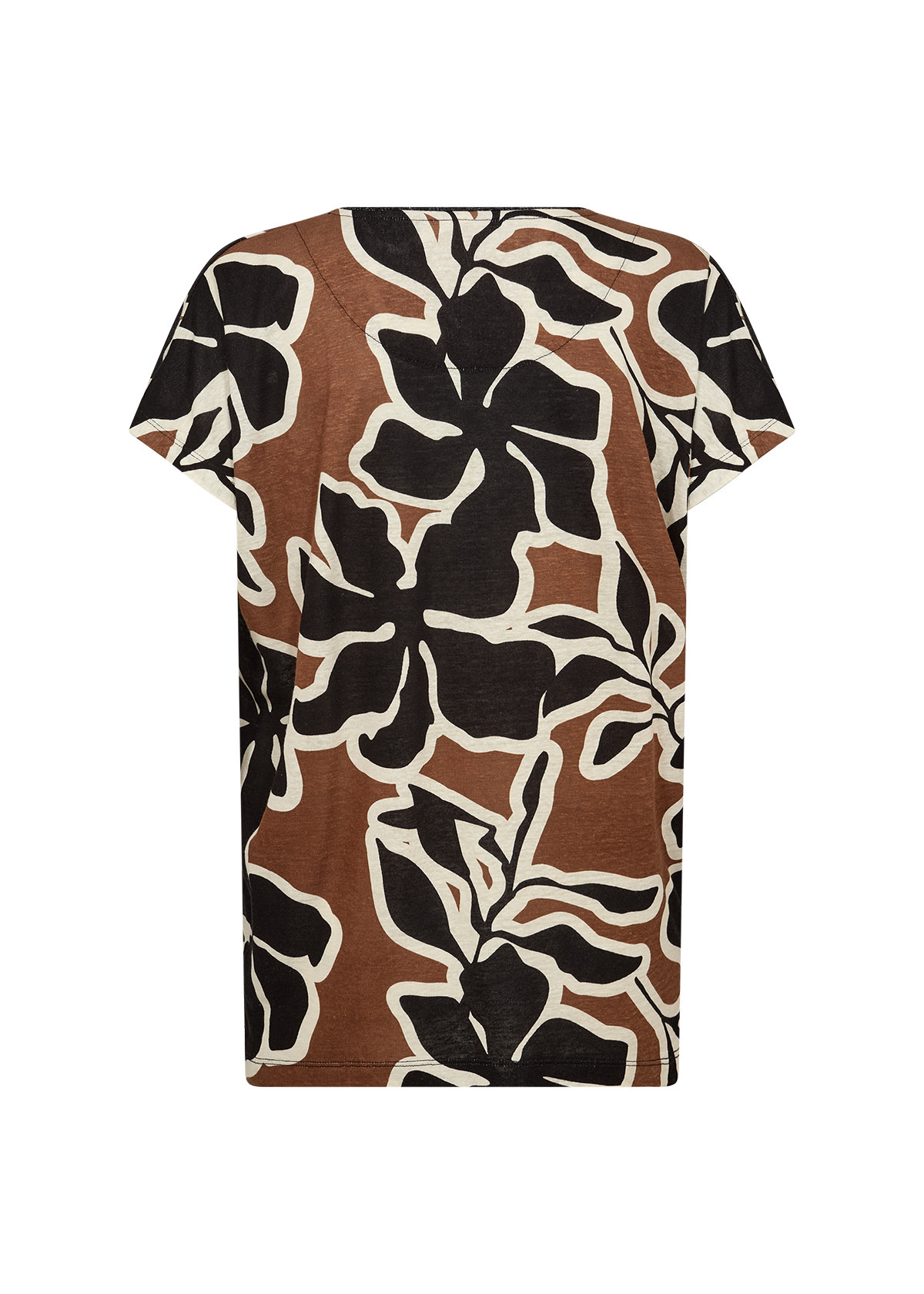 Knitted Tshirt Toffee Combi Leaves