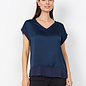 Knitted Satin Shirt Navy