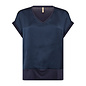 Knitted Satin Shirt Navy