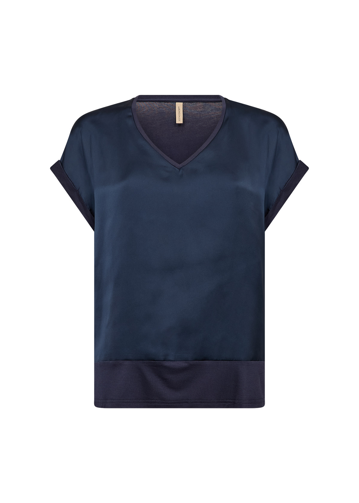 Knitted Satin Shirt Navy