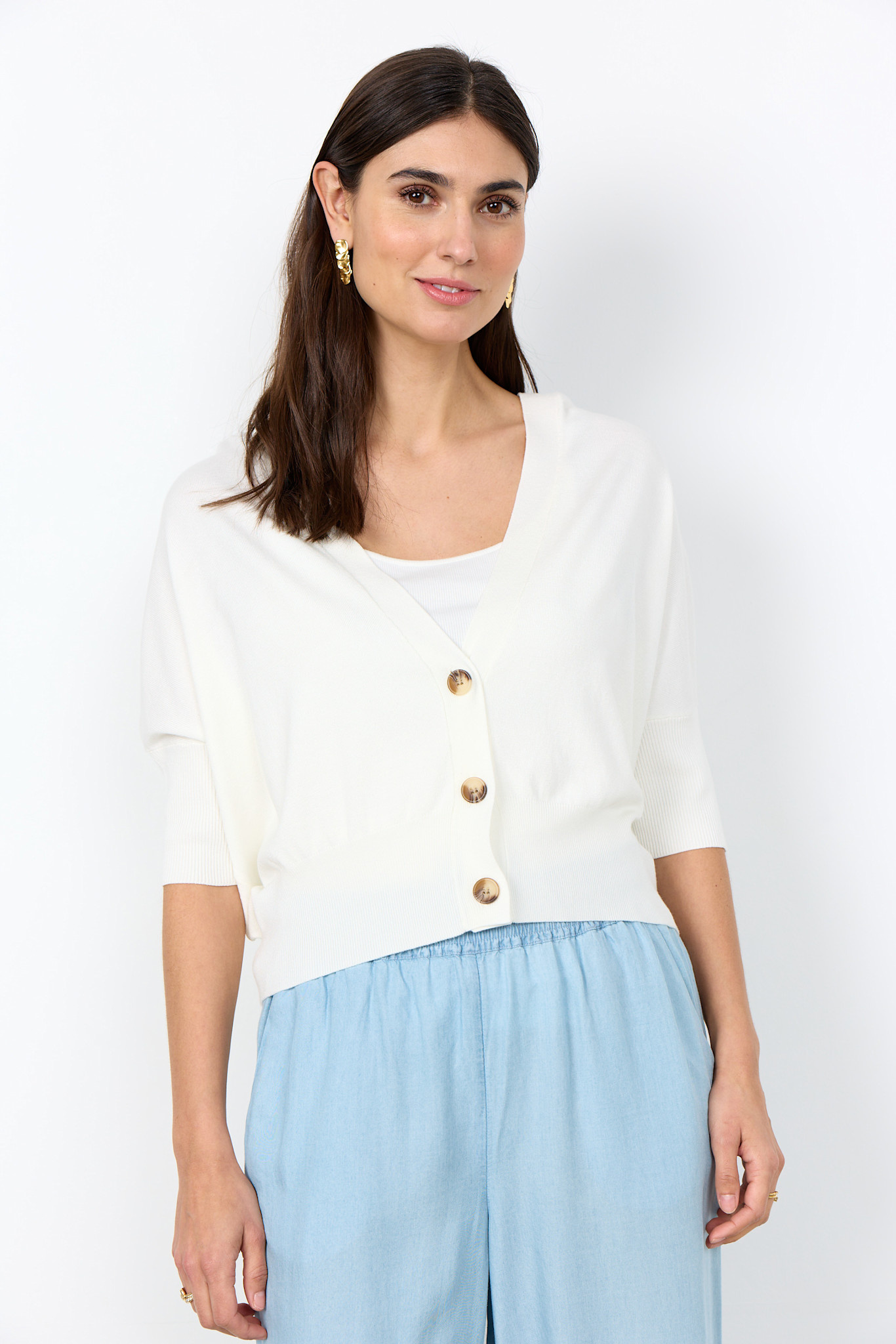 Offwhite Knitted Sweater Short Sleeve
