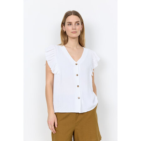 Woven Blouse White Ruffle Sleeve