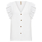 Woven Blouse White Ruffle Sleeve