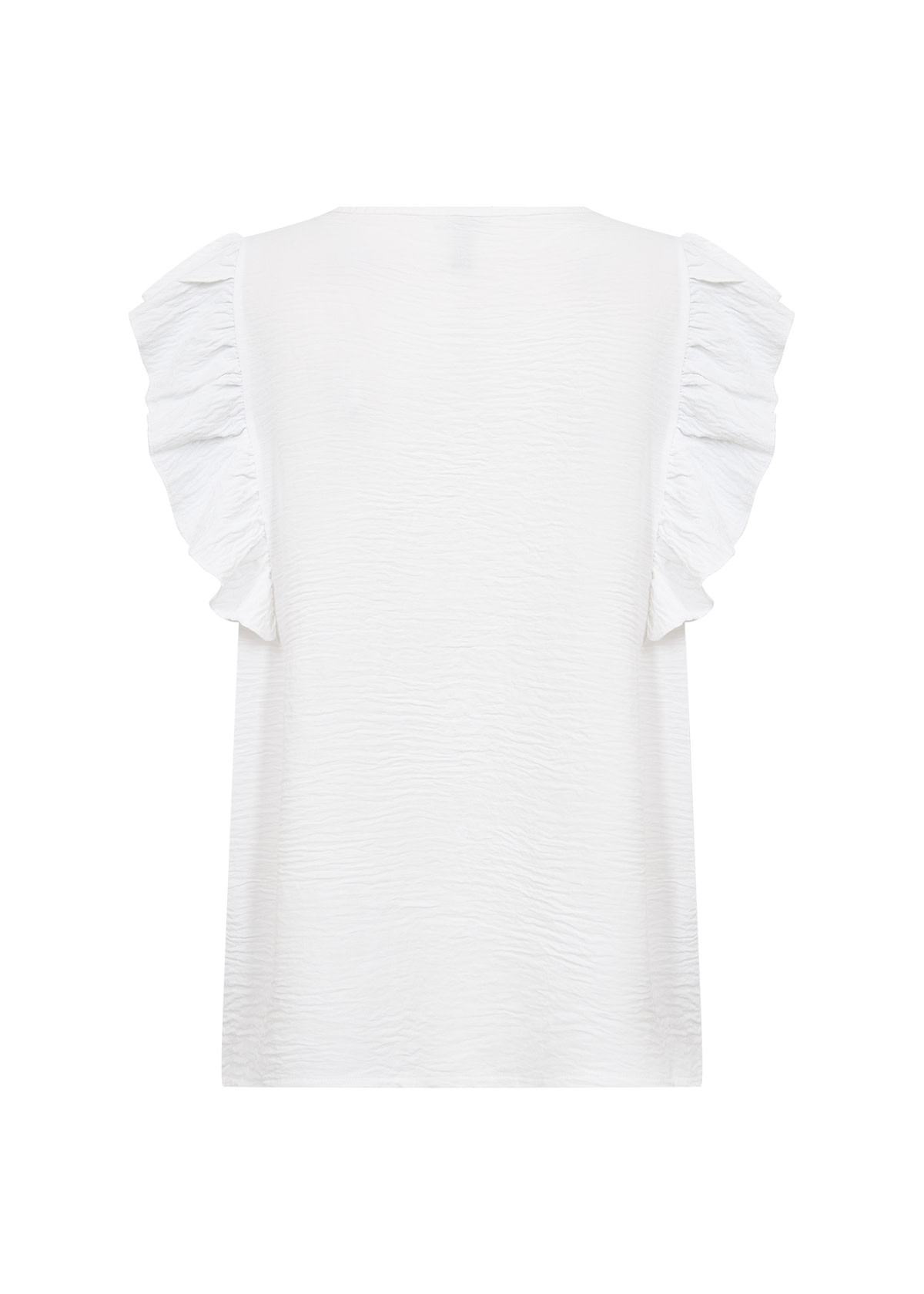 Woven Blouse White Ruffle Sleeve