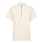 Cream Knitted Tshirt Zipper Collar