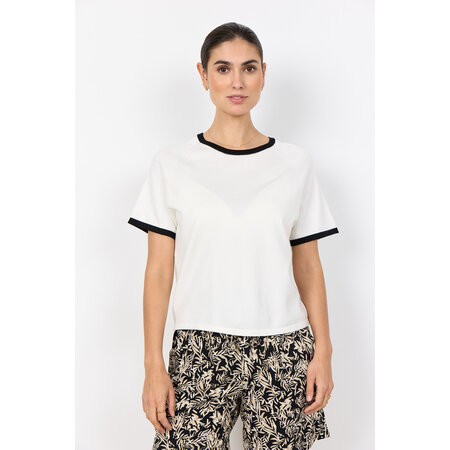 Offwhite Knitted Sweater Black Detail