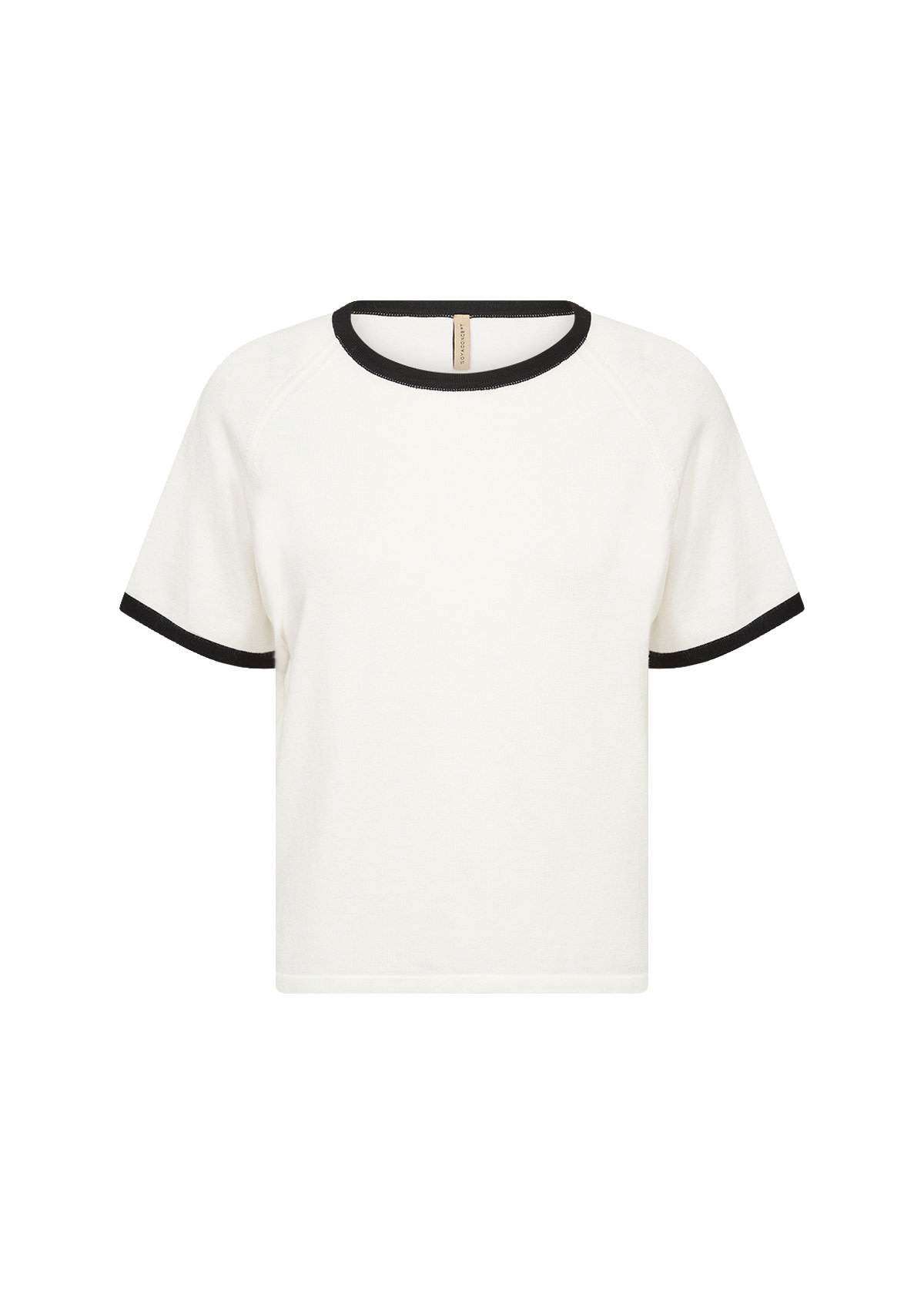 Offwhite Knitted Sweater Black Detail