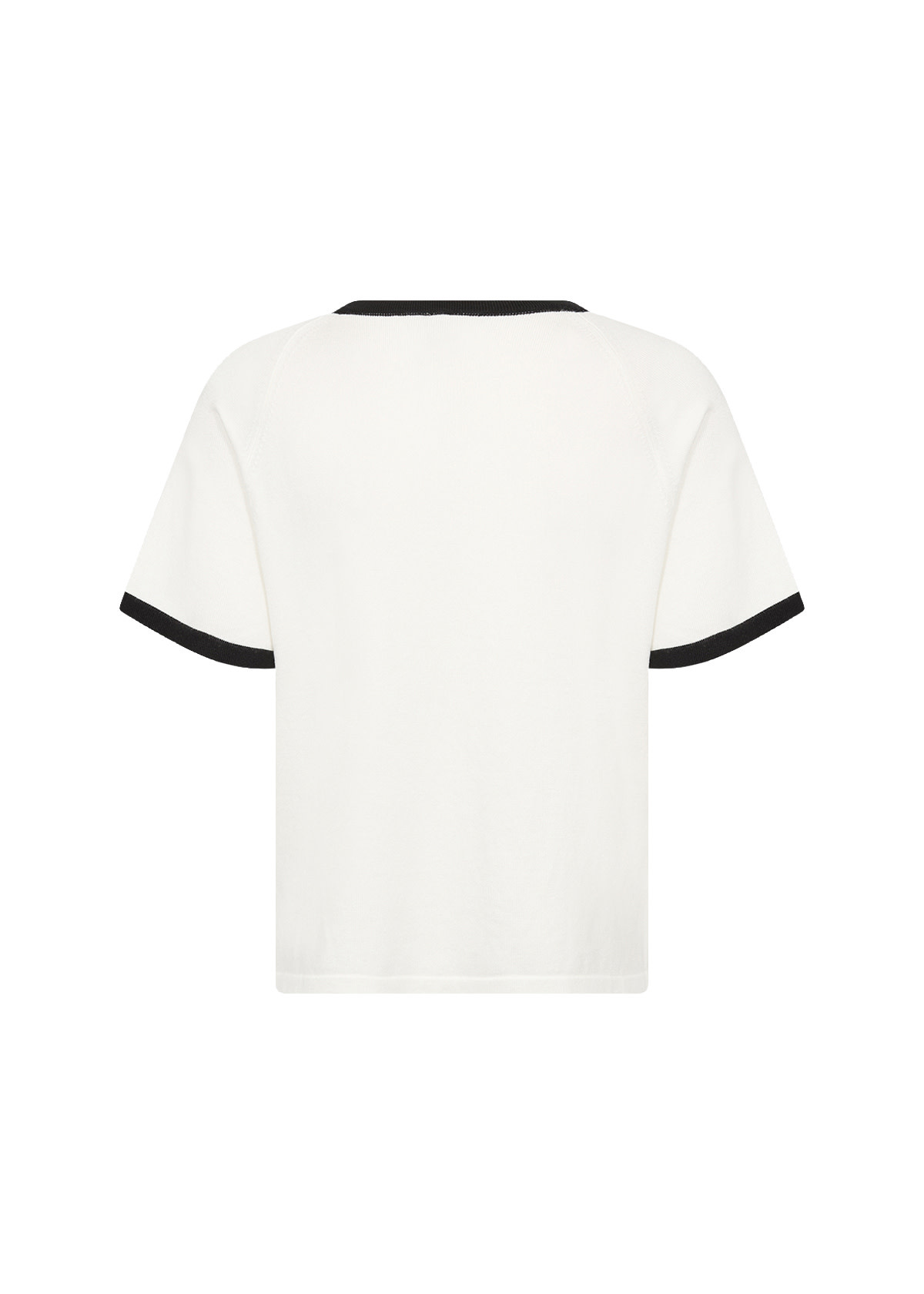 Offwhite Knitted Sweater Black Detail