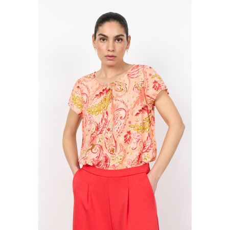 Salmon Combi Woven Blouse