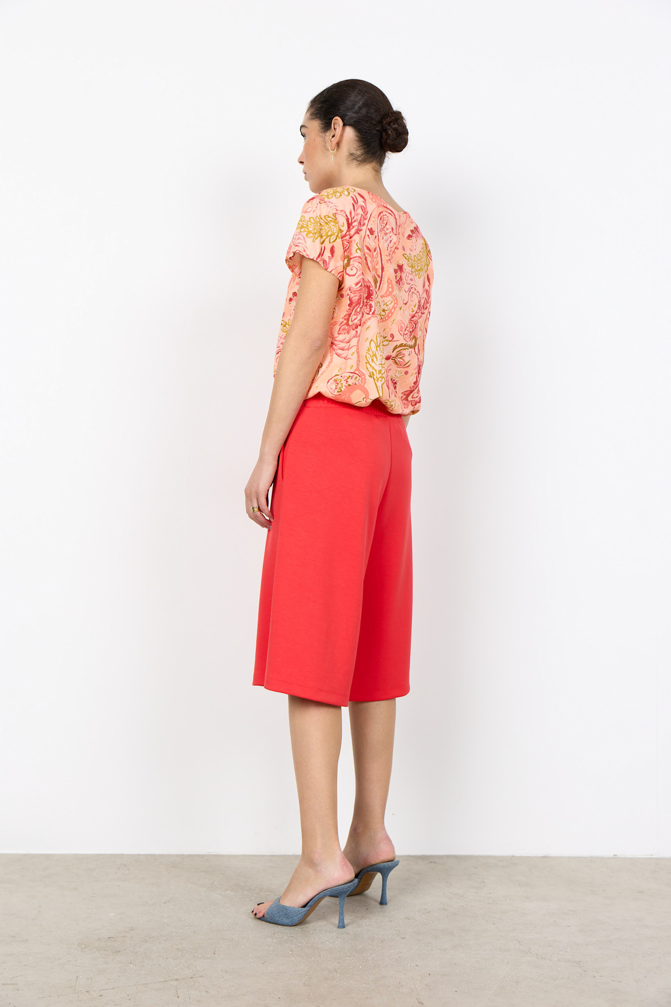 Salmon Combi Woven Blouse