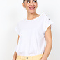 White Knitted Top Gold Buttons
