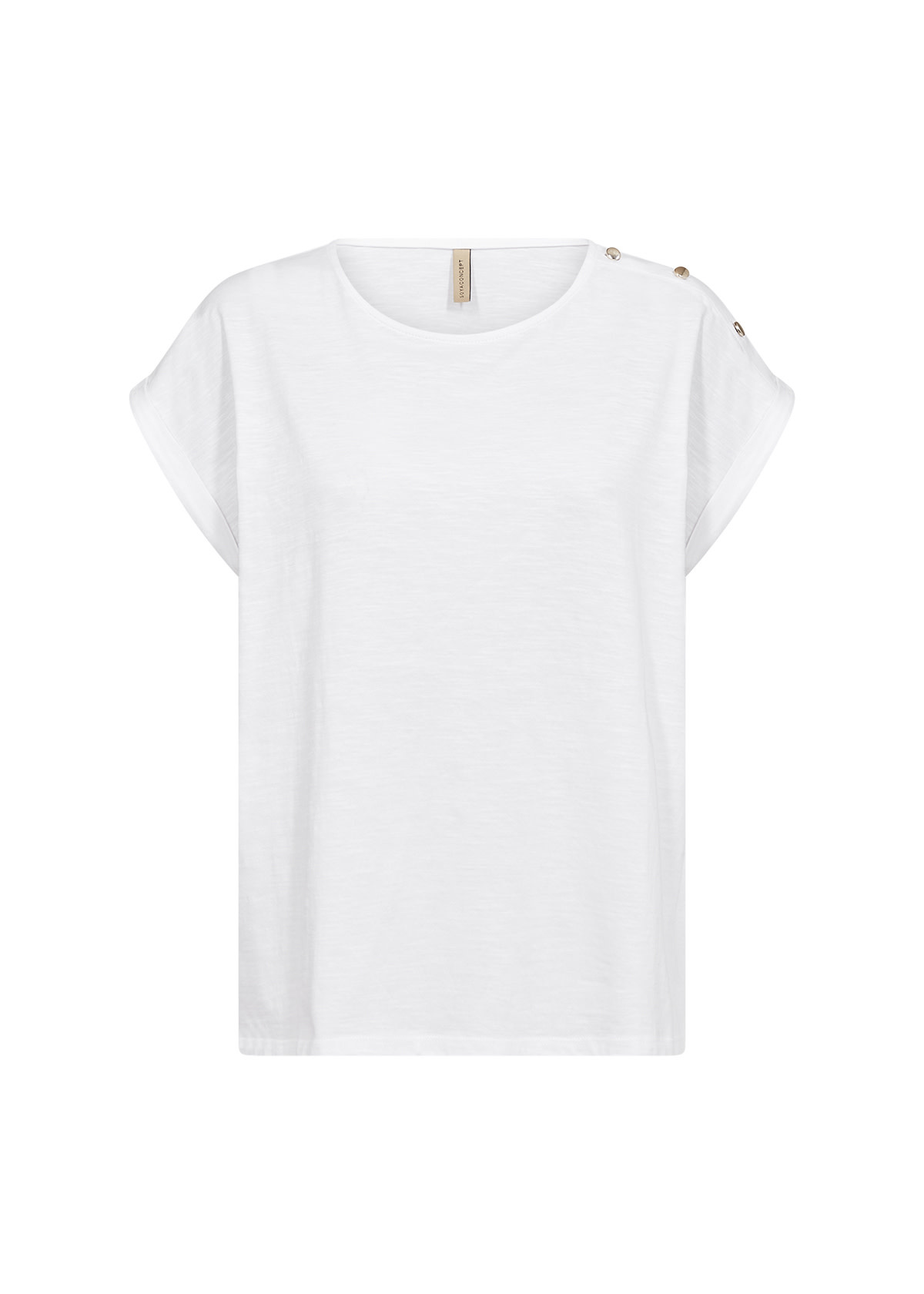White Knitted Top Gold Buttons