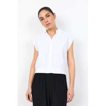Puffy White Woven Blouse