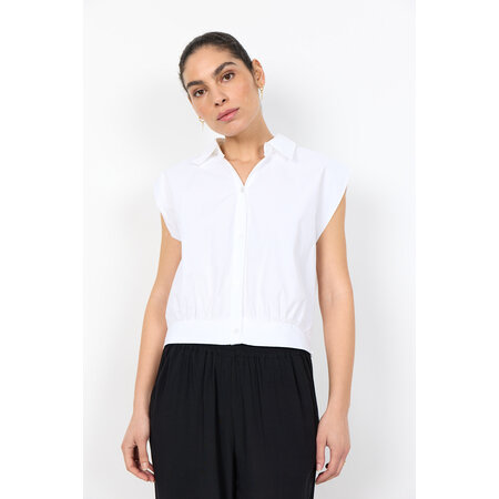 Puffy White Woven Blouse
