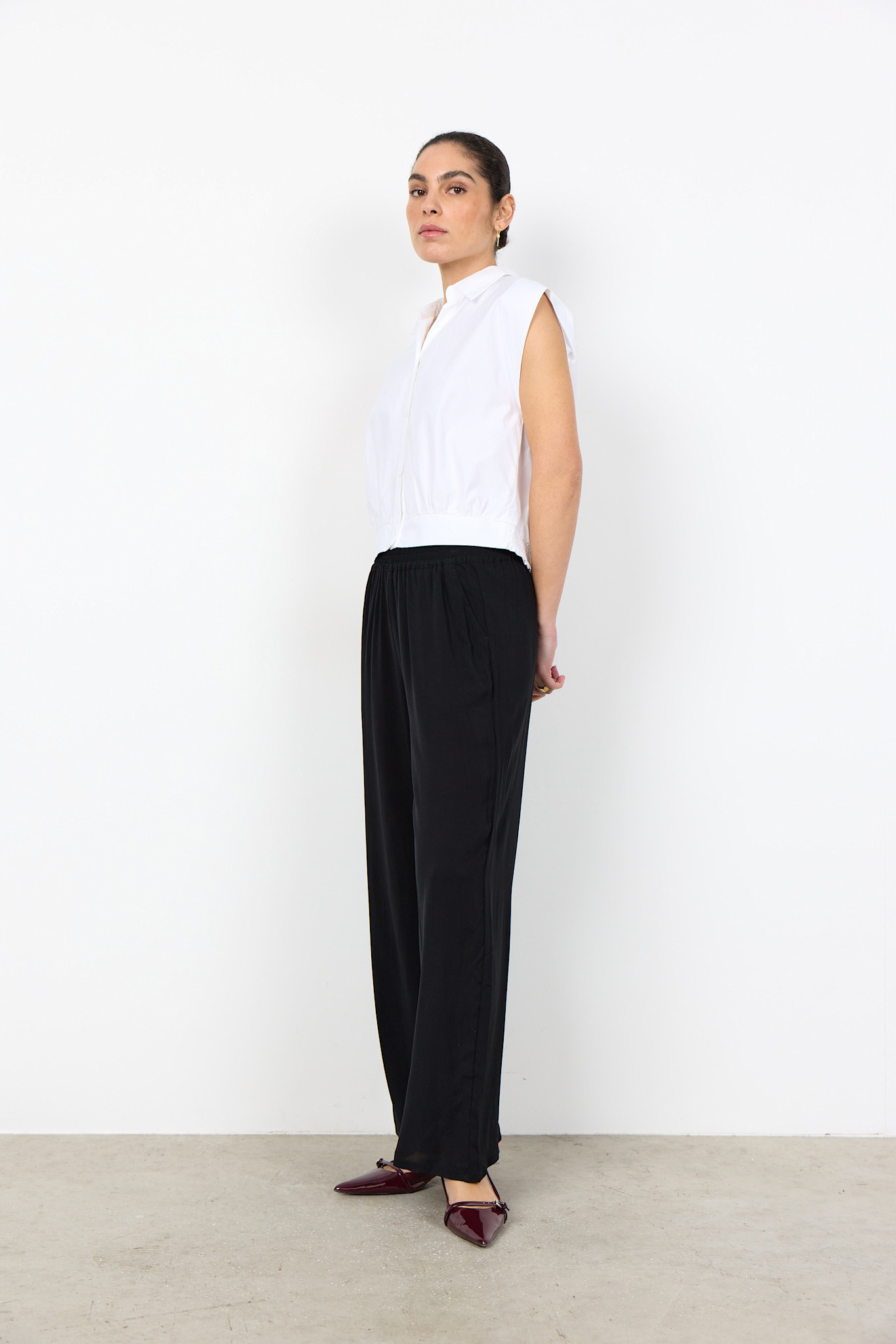 Puffy White Woven Blouse