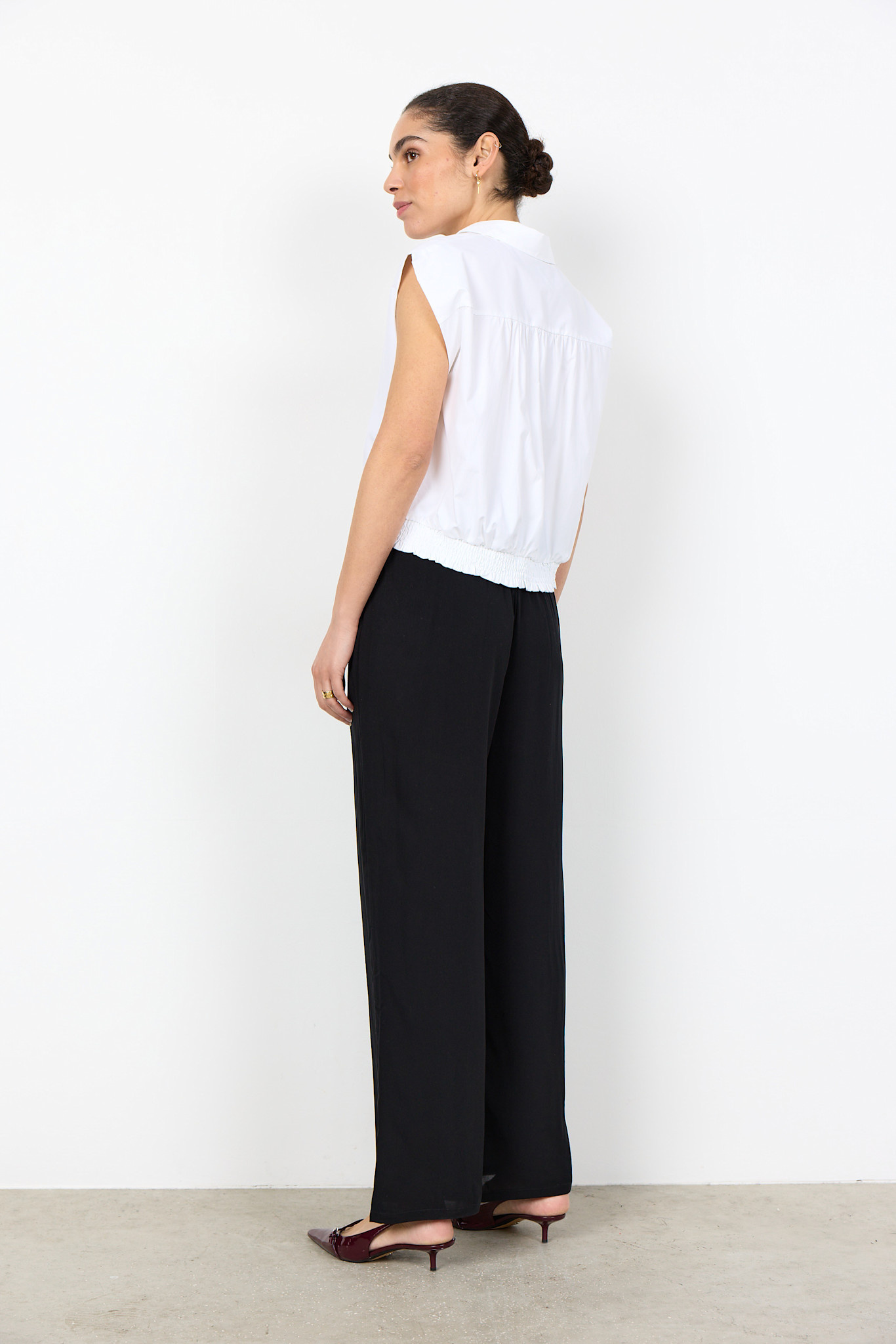 Puffy White Woven Blouse