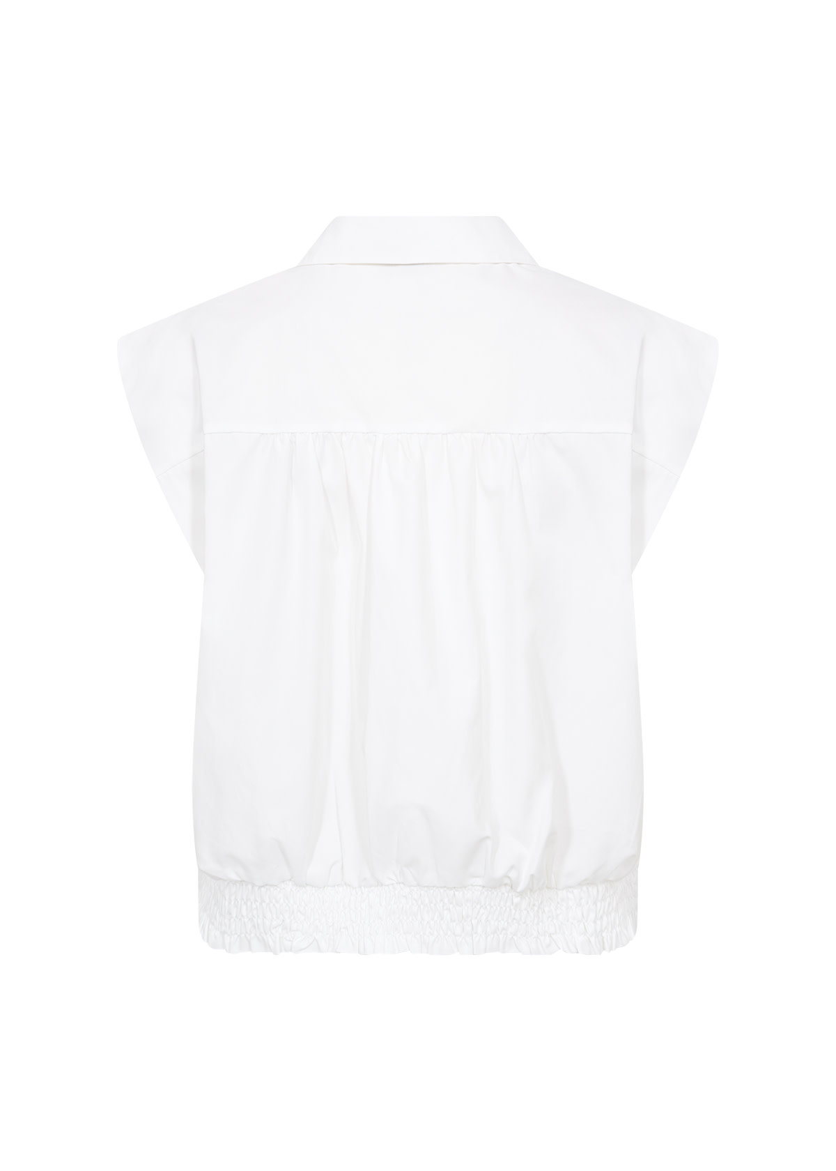 Puffy White Woven Blouse