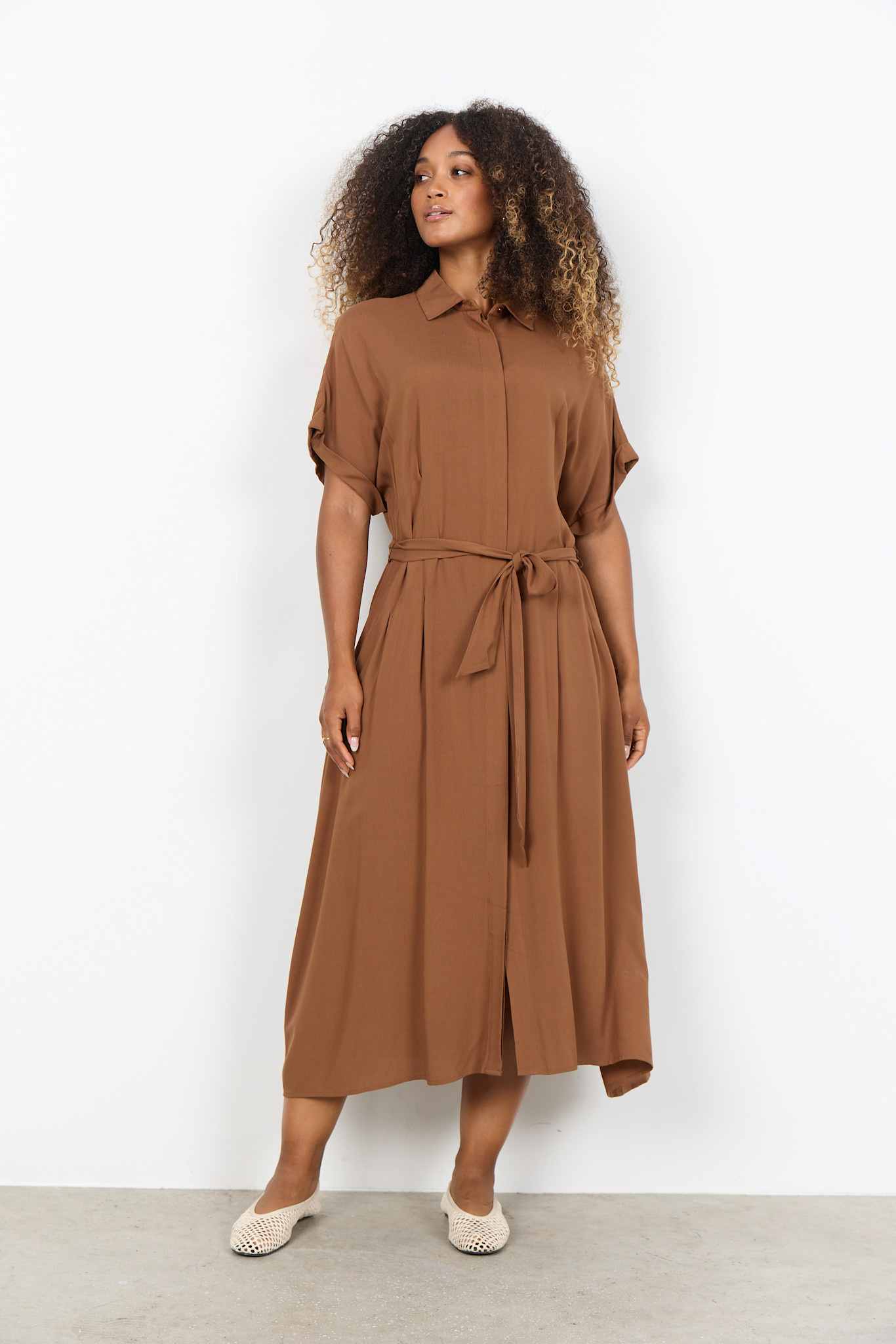 Toffee Woven Dress Bow