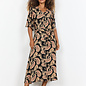 Black Combi Red Toffee Woven Dress