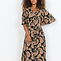 Black Combi Red Toffee Woven Dress