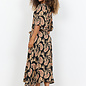 Black Combi Red Toffee Woven Dress