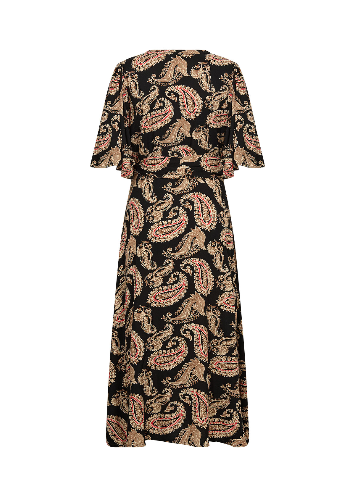 Black Combi Red Toffee Woven Dress