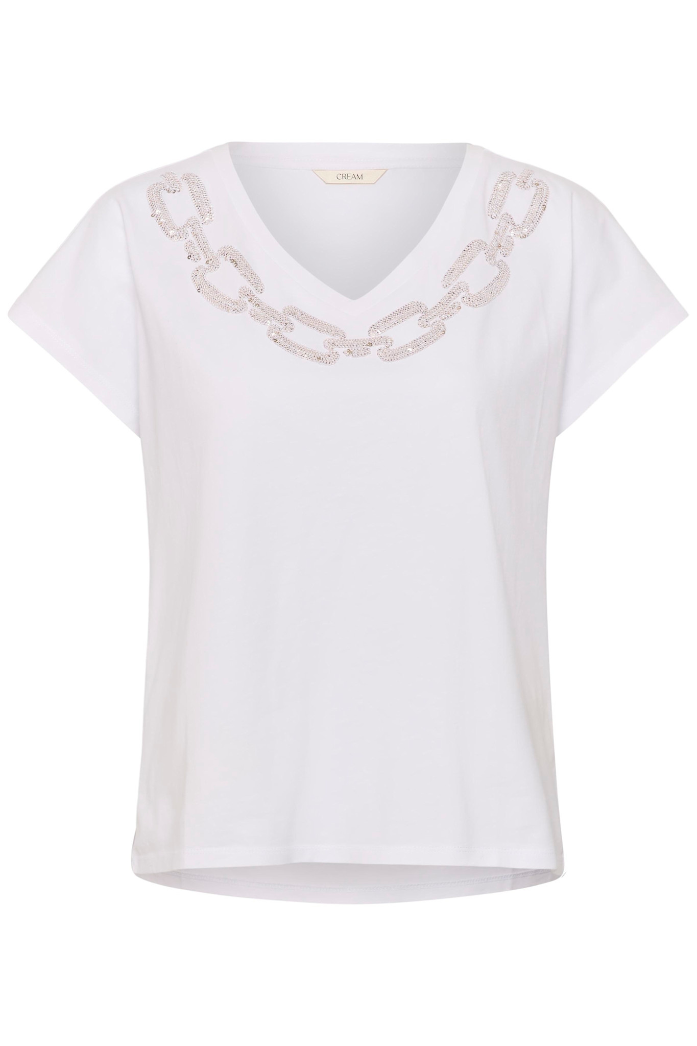 CRNibia Tshirt Snowwhite Chain Detail