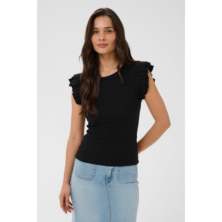 KAcarna Flounce Top Black