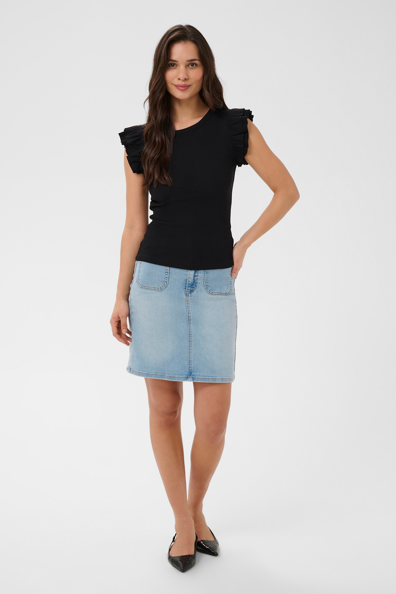 KAcarna Flounce Top Black