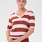 KAregina Stripe V-neck Pullover Henna Shiny