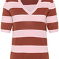 KAregina Stripe V-neck Pullover Henna Shiny