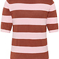 KAregina Stripe V-neck Pullover Henna Shiny