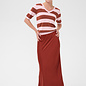 KAregina Stripe V-neck Pullover Henna Shiny