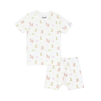 Cowgirl Boots on Cream Pyjama