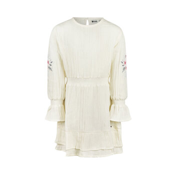 Dress Offwhite Embroidered Flowers Sleeve