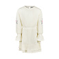 Dress Offwhite Embroidered Flowers Sleeve