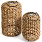 LANTERN LARGE SOLAR BRAIDED GRASS NATURAL