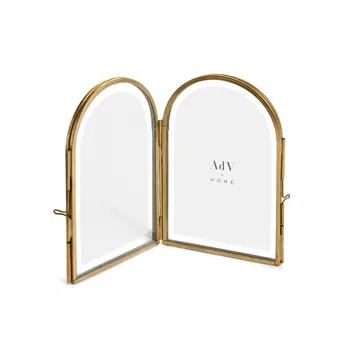 PICTURE FRAME DOUBLE ARCH 4X6 IR/GLS ANTIQUE BRASS