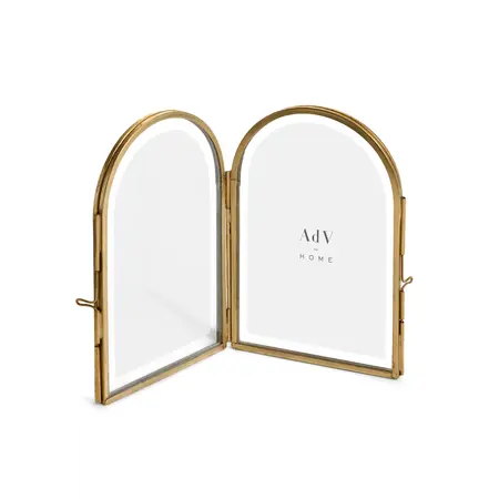 PICTURE FRAME DOUBLE ARCH 4X6 IR/GLS ANTIQUE BRASS