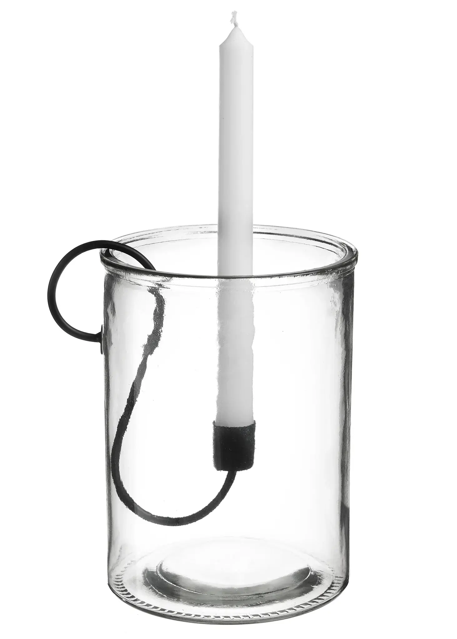 CANDLE HOLDER LG GLASS/MET