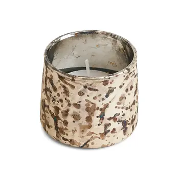 CANDLE HOLDER FRECKLED GLASS RUSTIC MERCURY