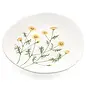PLATE W/FLOWERS DECAL WH/YEL/GR 9X9