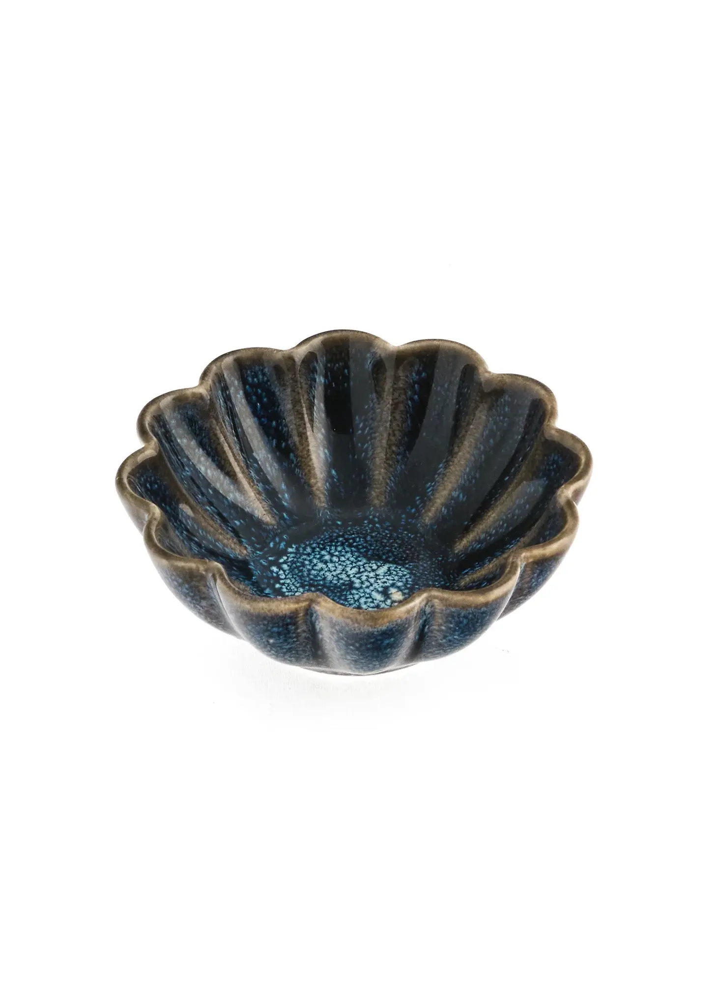 SMALL CERA FLOWER SHAPED BOWL BLUE