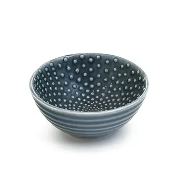 SMALL CERAMIC BOWL DOTS BLUE