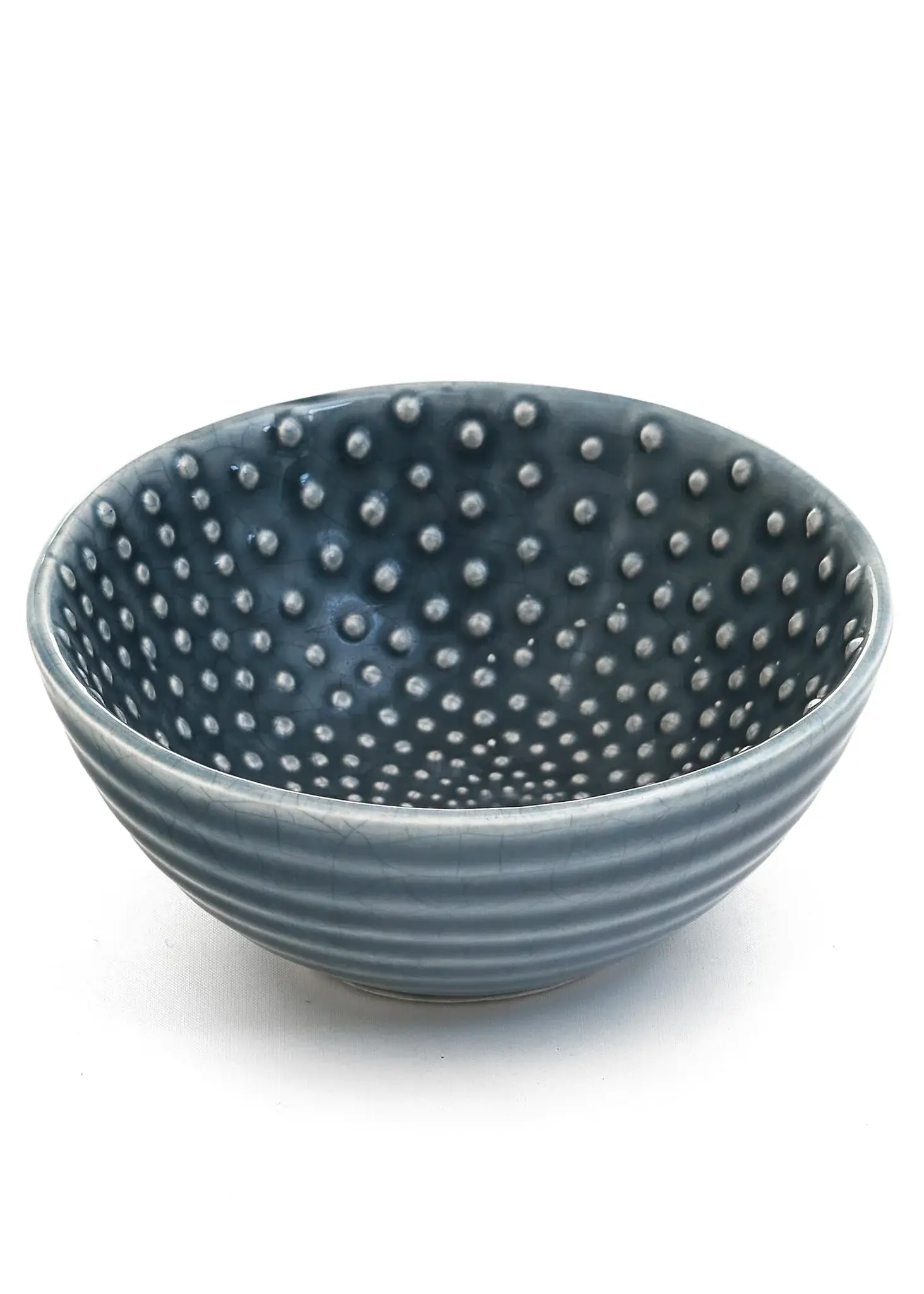 SMALL CERAMIC BOWL DOTS BLUE