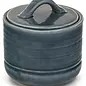 CERAMIC SUGAR JAR WITH LID BLUE
