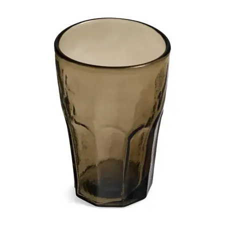 DRINKING GLASS RECYCLED GLASS MOUTH BLOWN SMOKE