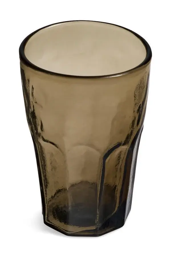 DRINKING GLASS RECYCLED GLASS MOUTH BLOWN SMOKE