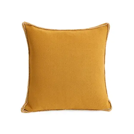 CUSHION W/STITCH PIPING COTTON YELLOW 20X20